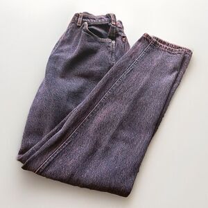 Lee Jeans Pink Acid Wash Dark Denim 80s USA Women 12 Med 29x32 Tapered High Rise